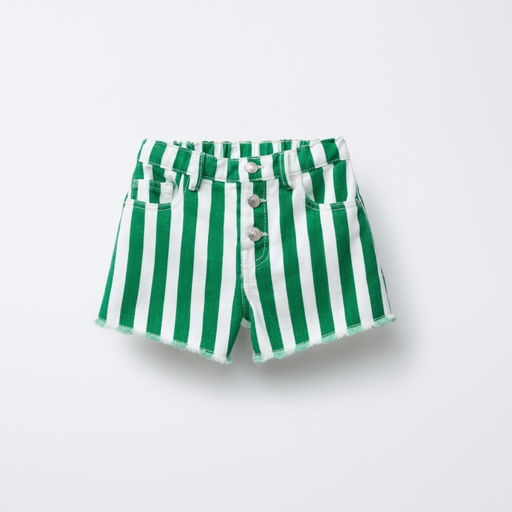 Zara Kids Denim Striped Shorts